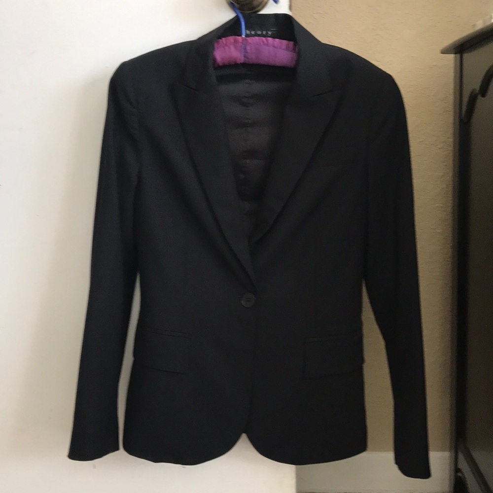 Theory black blazer size 0